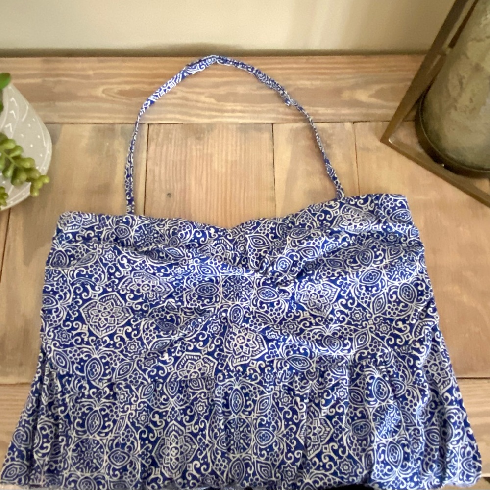 Garnet Hill Blue & White Maxi Dress ☀️ - Picture 4 of 13